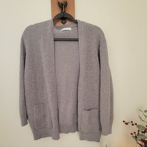 Zenana Outfitters Gray Lavender Knit Cardigan
